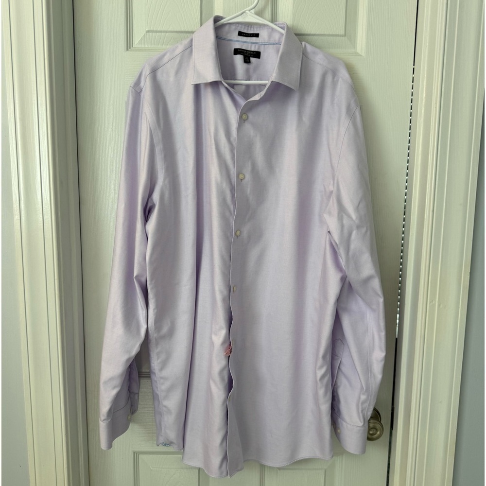 BANANA REPUBLIC Light Purple Grant Fit Non-Iron Dress Shirt Sz XXL